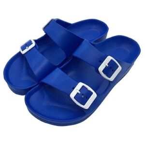 Women's Comfort Slides Double Buckle Adjustable EVA Flat Sandals Size 10